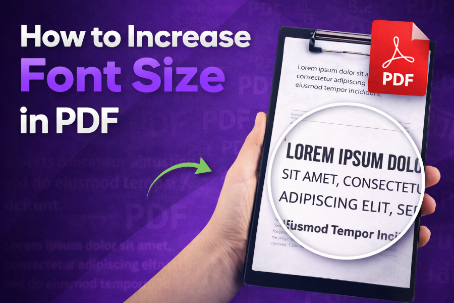 how to increase font size in pdf